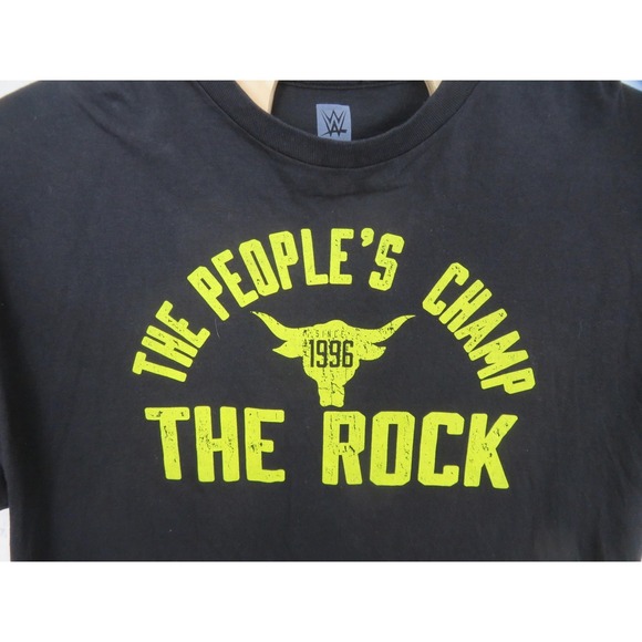WWE The Rock Shirt 2XL Black Peoples Champ 20 Year Graphic Tee Wrestling Brahma - Picture 2 of 6